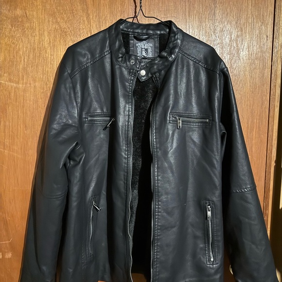 Bleu Grandeur Men's Black Leather Jacket - Picture 1 of 11
